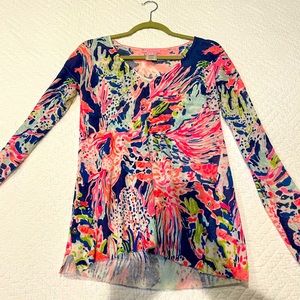 Lilly Long Sleeve Top with Gold Buttons, XS